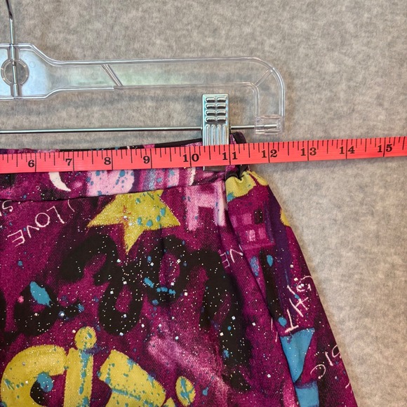 Y2K Flirty Skirty Purple Graffiti Glitter Mini Skirt Skort Women's Small Artsy - Picture 7 of 10